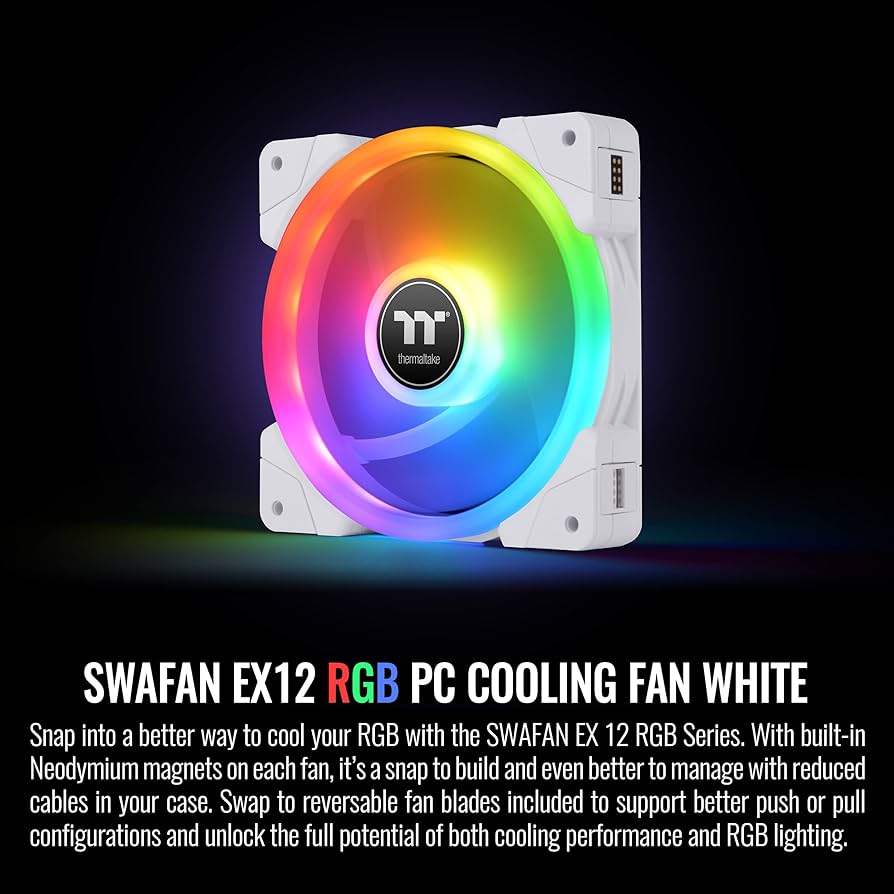 PCファン Thermaltake RGB White Amazon | Thermaltake SWAFAN 12 RGB Radiator Fan TT Premium